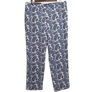 Banana Republic Avery Mid Rise Cropped Leg Paisley Pants Size 6 New With Tags